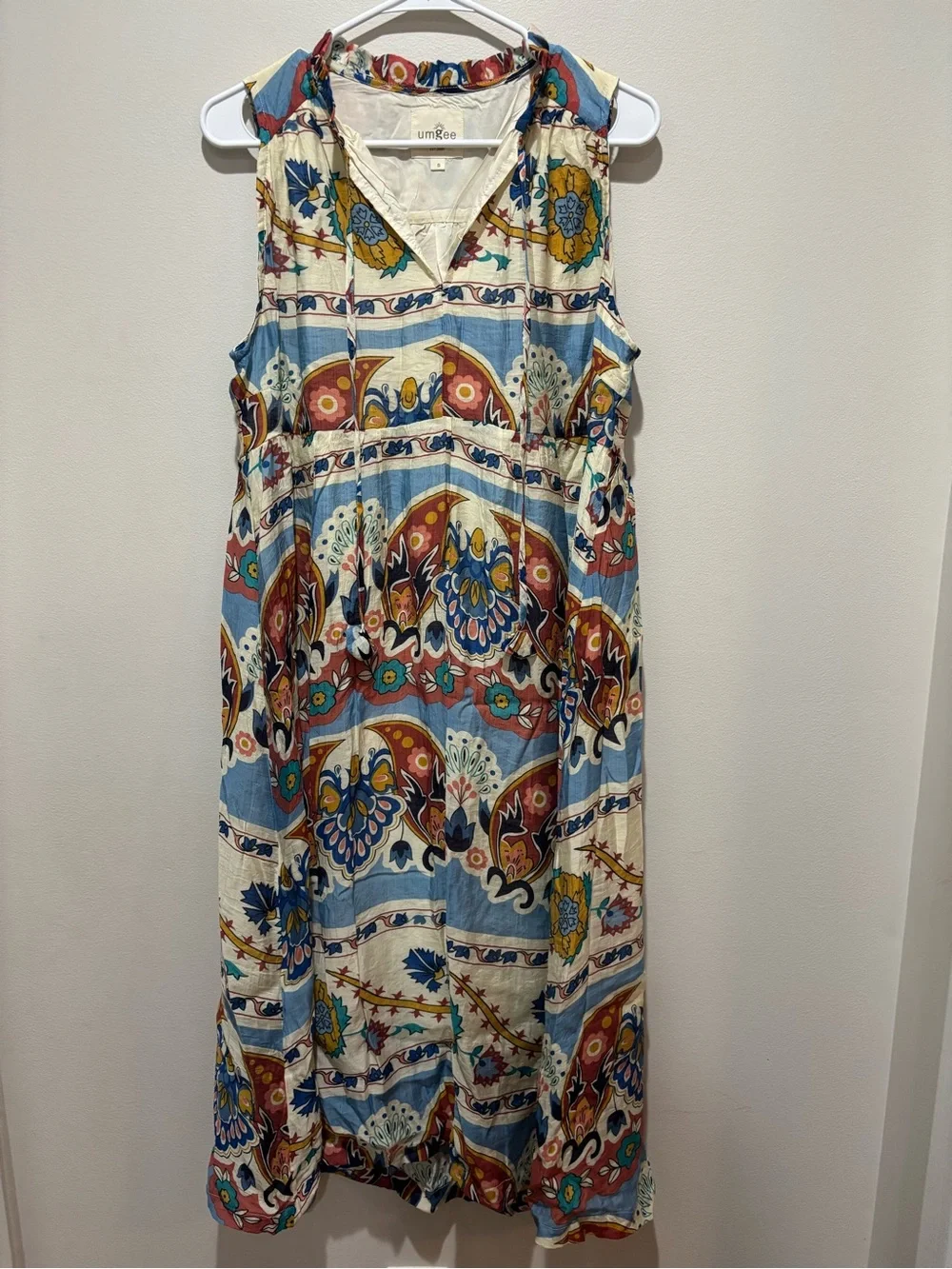 Umgee Colorful Paisley Midi Dress Boho Floral Romantic Enchanted Viscose Whimsy - Picture 6 of 14